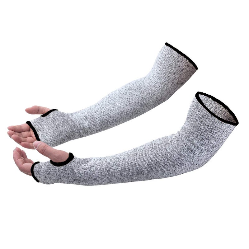 CAWANFLY Protective Arm Sleeves, Level 5 Protection Cut Resistant Sleeves with Thumb Hole (Grey) - Image 1